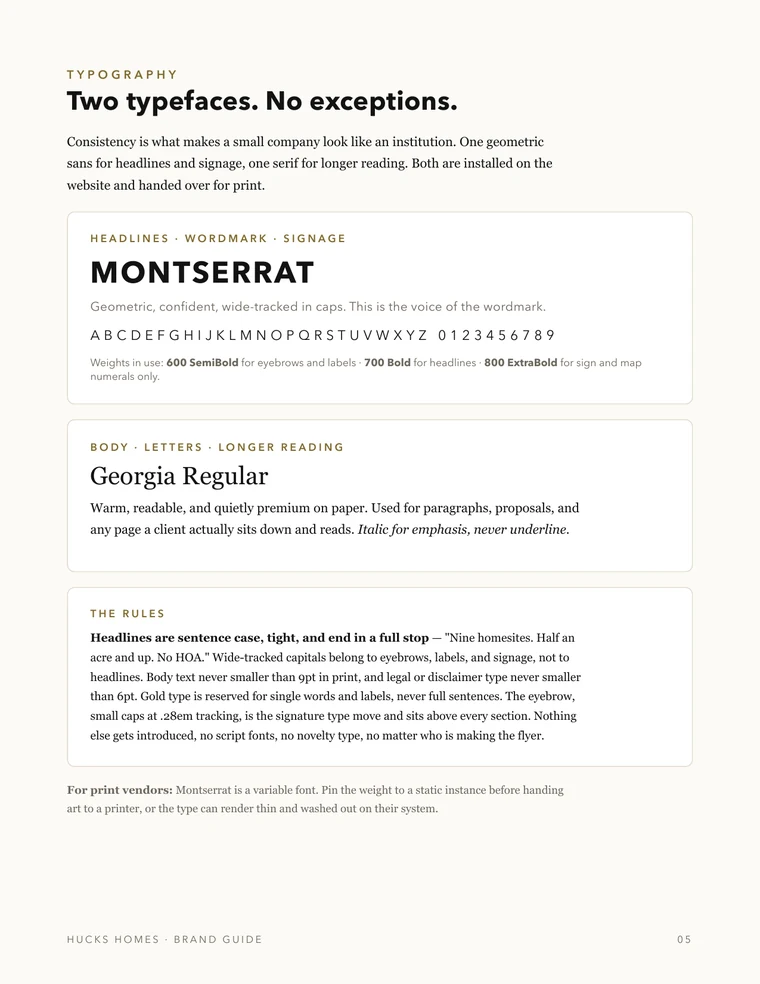 Typography page