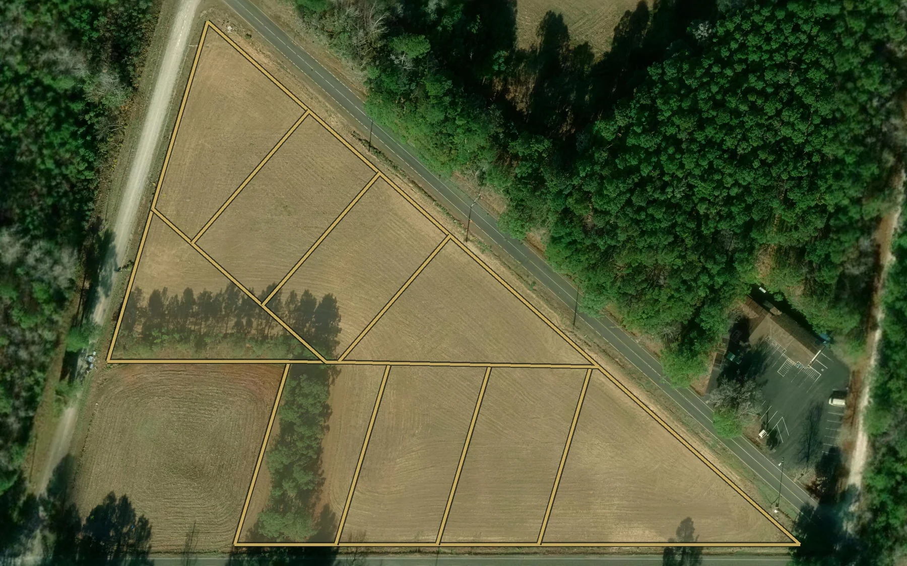 Bucksville Crossing homesite map, the same drawing as the community sign